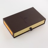 Fourre iPhone 15 Plus - Flip Fierre Shann cuir véritable - Brun