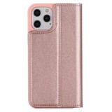 Fourre iPhone 12 / 12 Pro - GEBEi Kala séries luxe en cuir véritable, porte-cartes, support vidéo - Rose
