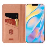 Fourre iPhone 12 / 12 Pro - GEBEi Kala séries luxe en cuir véritable, porte-cartes, support vidéo - Rose