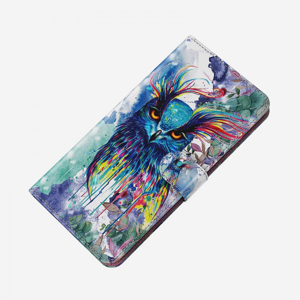 Fourre iPhone 17e / 16e - 3D Flip Hibou multicolor