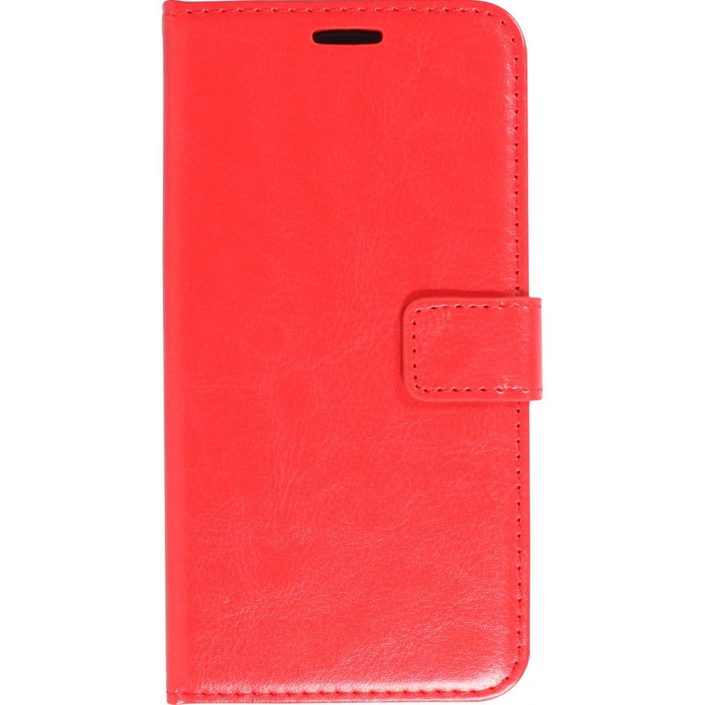 Fourre iPhone 15 Plus - Premium Flip cuir lisse porte-cartes - Rouge