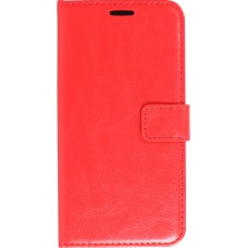 Fourre iPhone 15 Plus - Premium Flip cuir lisse porte-cartes - Rouge