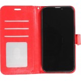 Fourre iPhone 15 Plus - Premium Flip cuir lisse porte-cartes - Rouge