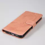 Fourre iPhone 14 Pro Max - Flip 3D en similicuir Oeil du tigre - Rose