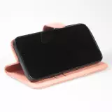 Fourre iPhone 14 Pro Max - Flip 3D en similicuir Oeil du tigre - Rose