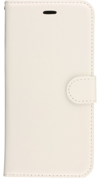 Hülle iPhone 16e - Premium Flip Leder Tasche - Weiss