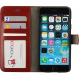 Fourre iPhone 17e / 16e - Premium Flip cuir lisse porte-cartes - Brun