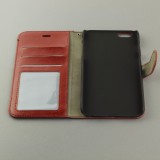 Fourre iPhone 17e / 16e - Premium Flip cuir lisse porte-cartes - Brun