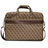 Fourre porte-documents Guess pour ordinateur, MacBook 13"/15"/16" avec toile monogramme et logo métallique - Brun
