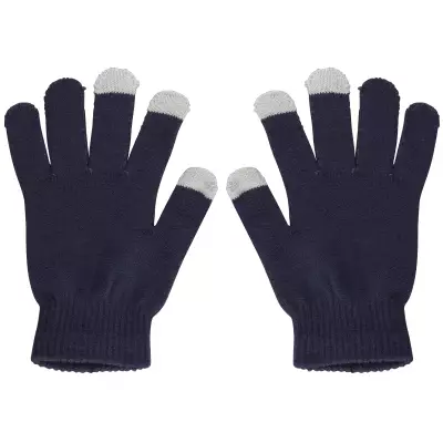 Gants tactiles universels pour l'hiver avec compatibilité avec les écrans de smartphones et tablettes - Taille universelle - Bleu gris
