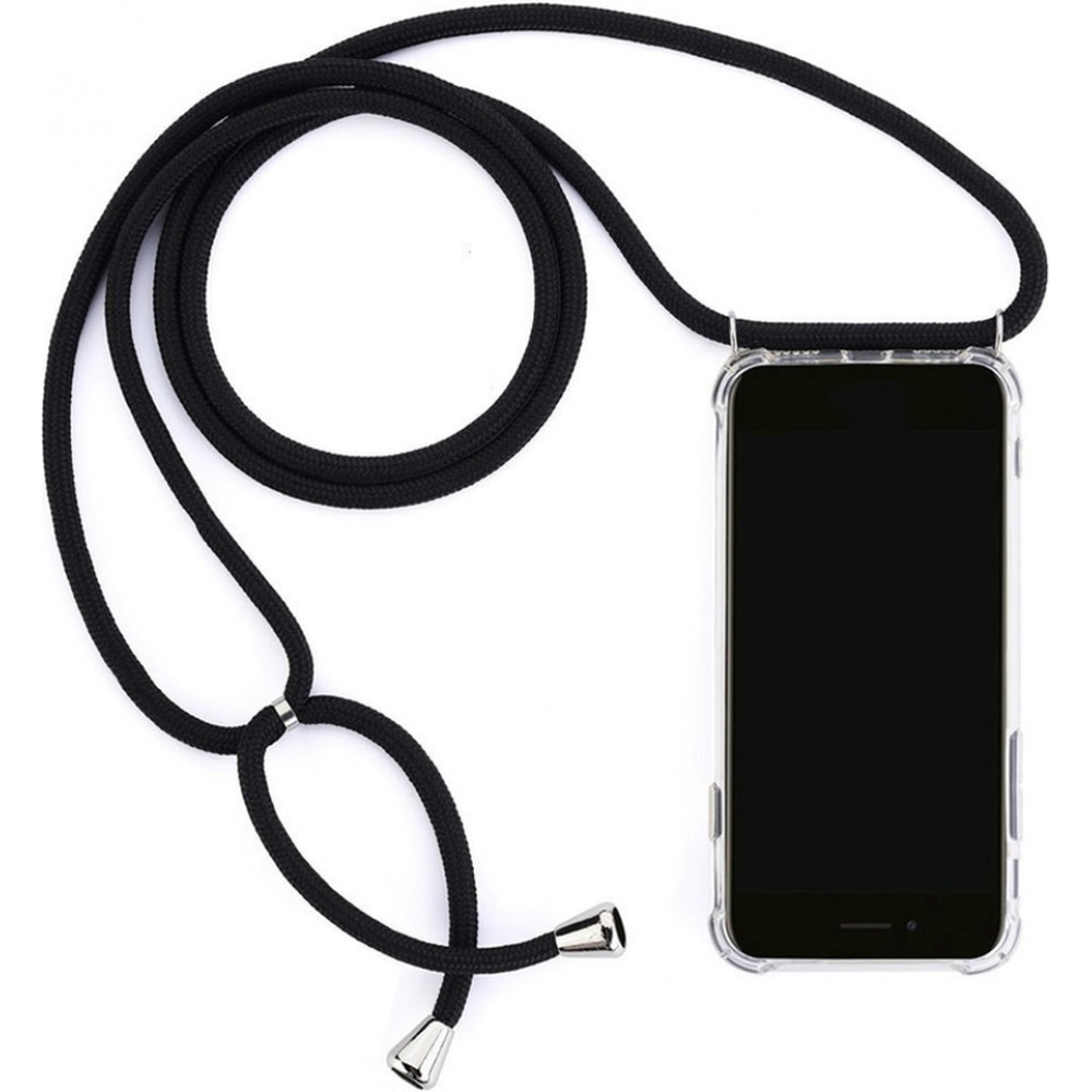 Hülle Samsung Galaxy S24 - Gummi transparent mit Seil - Schwarz