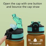 Grosse Wasserflasche 1000ml Stay Hydrated mit Drink-Motivation und Sicherheitsverschluss - Schwarz