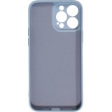 Housse iPhone 15 Plus - Coque en silicone souple avec MagSafe et protection pour caméra - Bleu gris