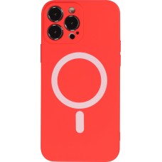 iPhone 15 Pro Max Case Hülle - Soft-Shell silikon cover mit MagSafe und Kameraschutz - Rot