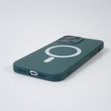 iPhone 15 Pro Case Hülle - Soft-Shell silikon cover mit MagSafe und Kameraschutz - Dunkelgrün