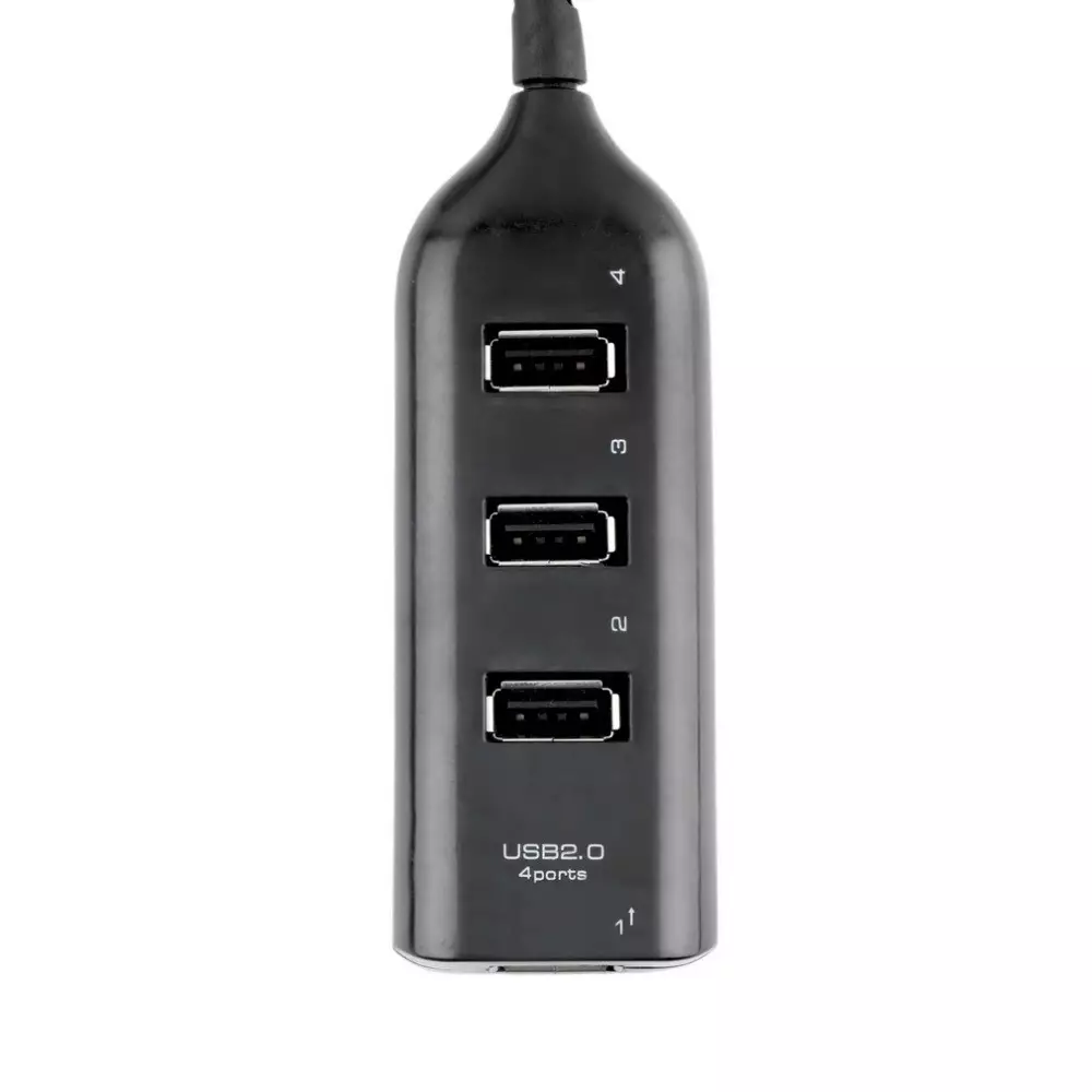 Hub USB à 4 ports Multiport Highspeed 4x USB-A / PC / Laptop / TV multiprise - Noir