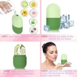 Ice face rouleau de massage facial cryothérapie en silicone outil de soin et massage de la peau - Rouge