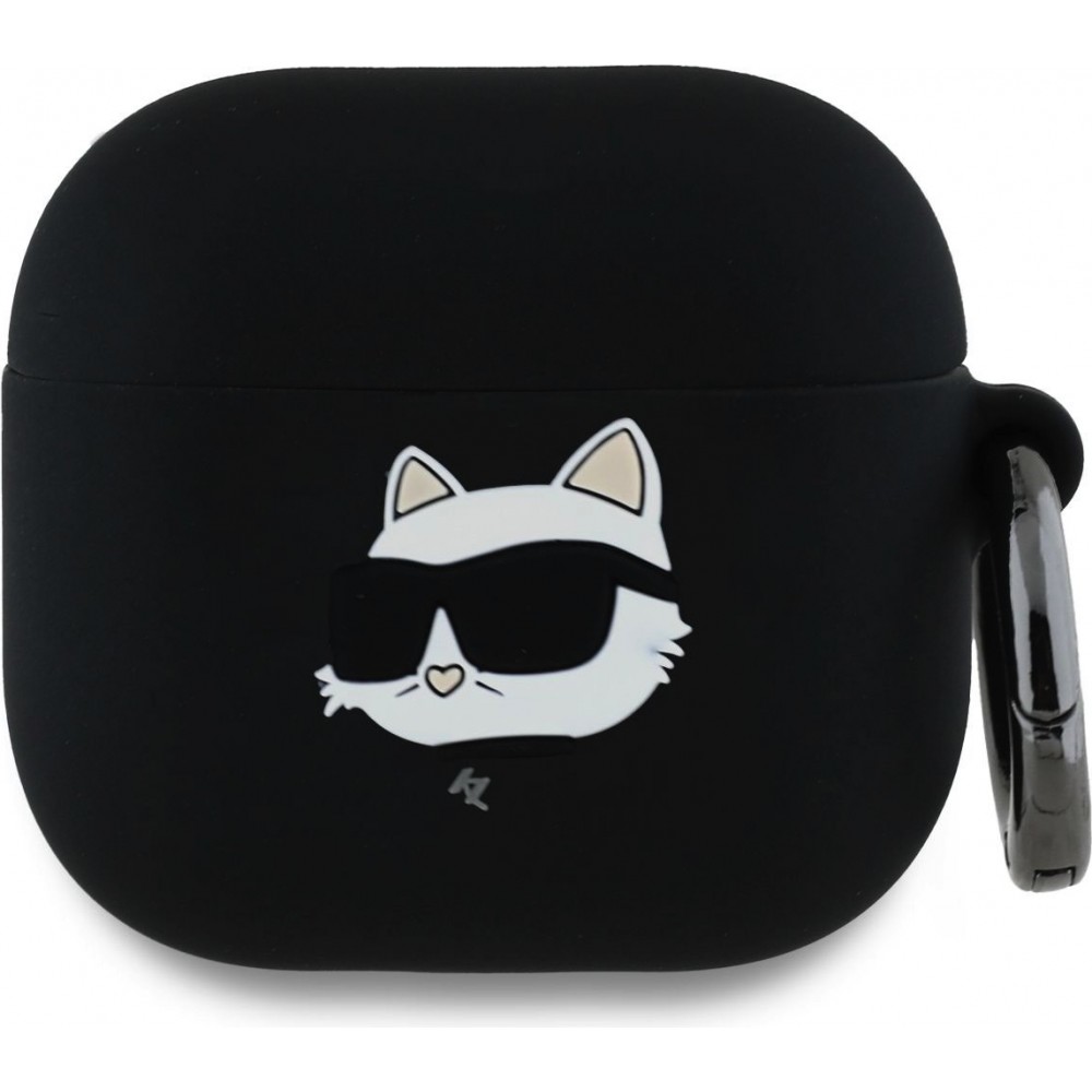 Coque AirPods 4 - Karl Lagerfeld tête Choupette 3D - Noir