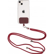 Halsband universal Zubehör Adapter für Smartphone Hüllen Handykette elegant - Bordeaux