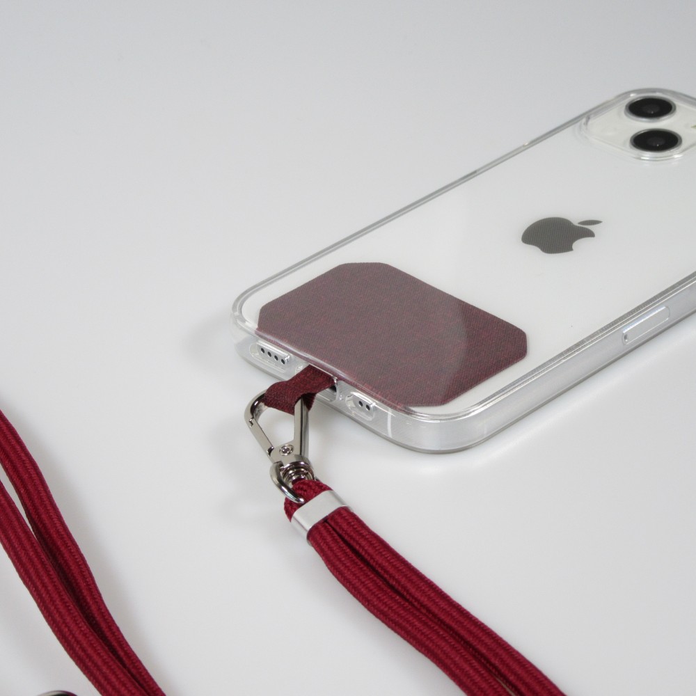 Halsband universal Zubehör Adapter für Smartphone Hüllen Handykette elegant - Bordeaux