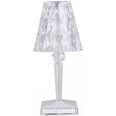 Lampe de chevet/table design transparente tactile style diamants/cristal et LED multicolores sans fil