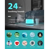 Schlafger&auml;t Wiederaufladbare Wei&szlig;es Rauschen Maschine mit bunten Lichtern (24 beruhigende Kl&auml;nge und Timer) f&uuml;r Kinder und Erwachsene