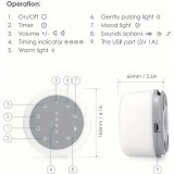 Schlafger&auml;t Wiederaufladbare Wei&szlig;es Rauschen Maschine mit bunten Lichtern (24 beruhigende Kl&auml;nge und Timer) f&uuml;r Kinder und Erwachsene