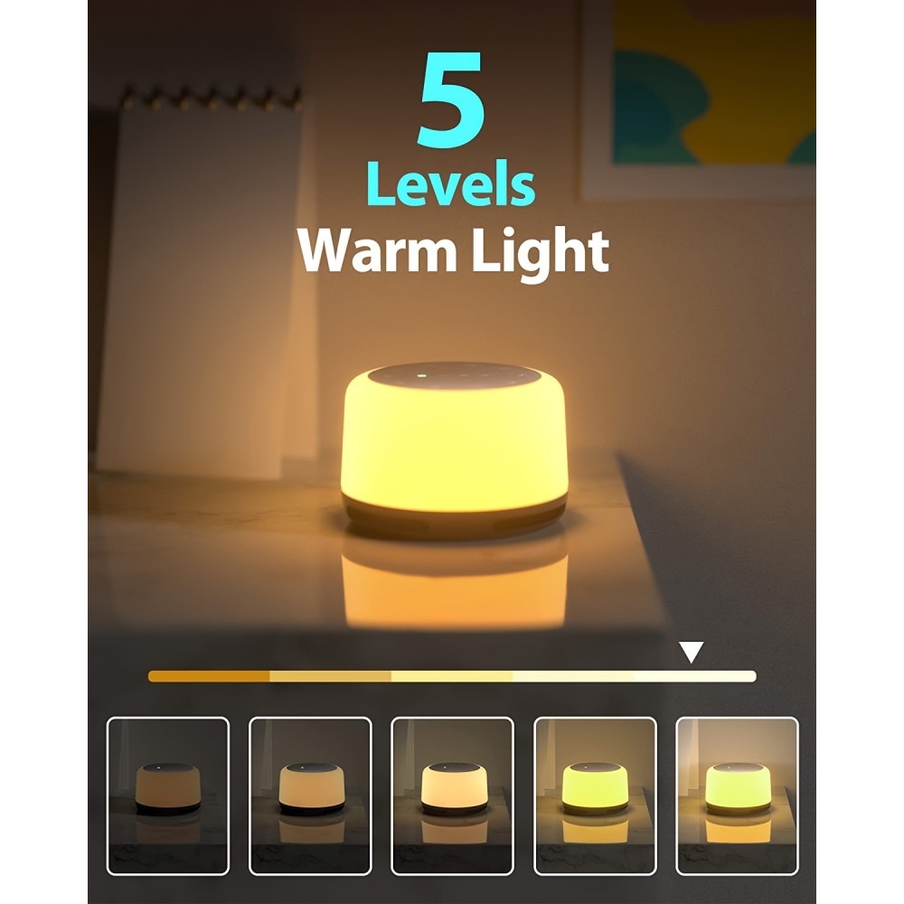 Schlafger&auml;t Wiederaufladbare Wei&szlig;es Rauschen Maschine mit bunten Lichtern (24 beruhigende Kl&auml;nge und Timer) f&uuml;r Kinder und Erwachsene