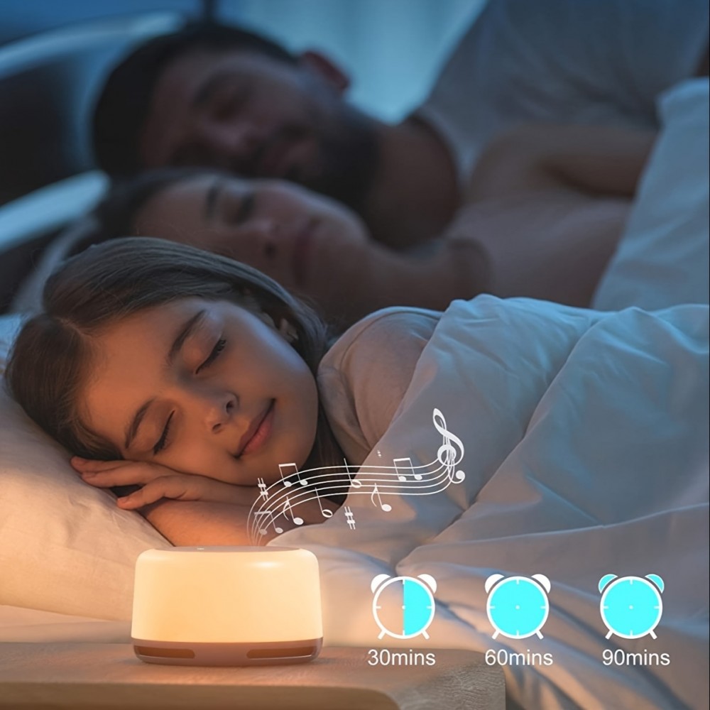 Schlafger&auml;t Wiederaufladbare Wei&szlig;es Rauschen Maschine mit bunten Lichtern (24 beruhigende Kl&auml;nge und Timer) f&uuml;r Kinder und Erwachsene