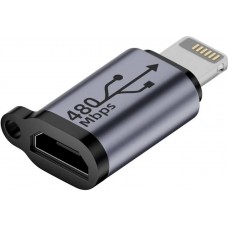 Micro USB zu Lightning - Hochwertiger Lade-Adapter Stecker Datentransfer 480Mbps Aluminium