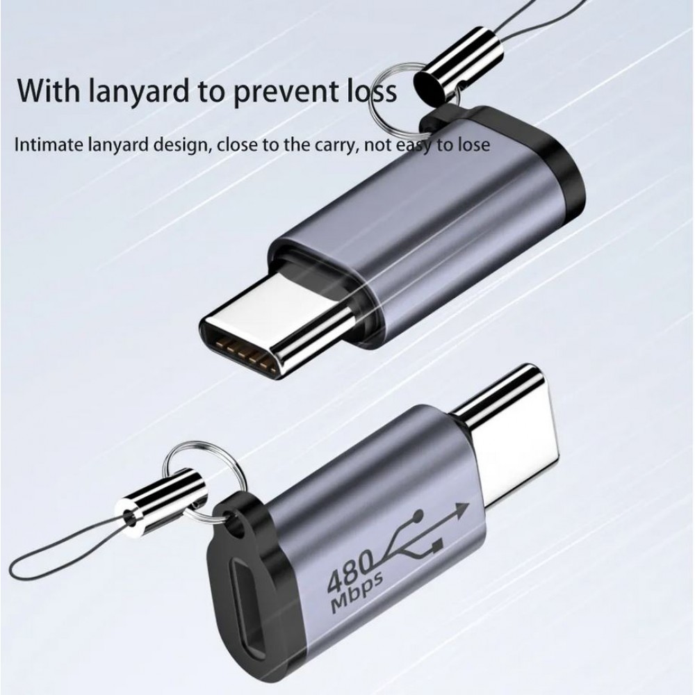 Micro USB zu Lightning - Hochwertiger Lade-Adapter Stecker Datentransfer 480Mbps Aluminium
