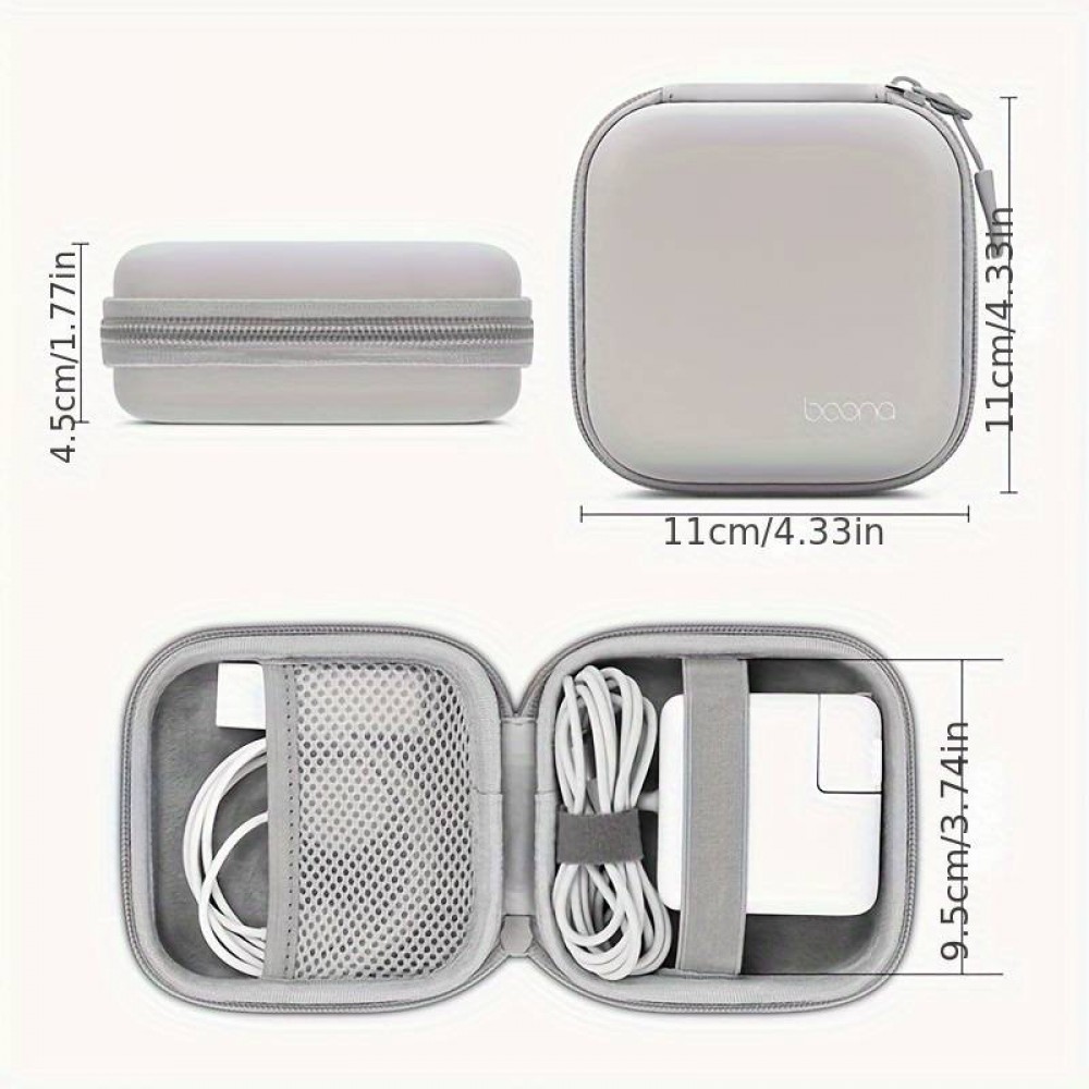Mini fourre pochette universelle cuir pour chargeur MacBook + câble de charge & accessoires - Gris