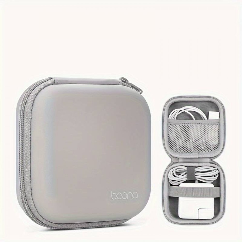 Mini fourre pochette universelle cuir pour chargeur MacBook + câble de charge & accessoires - Gris