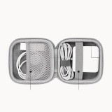Mini fourre pochette universelle cuir pour chargeur MacBook + câble de charge & accessoires - Gris