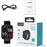 Montre connectée smartwatch Choetech WT001 Bluetooth 5.0 étanche IP67 (fonction de réponse aux appels, modes sport multiples) - Noir