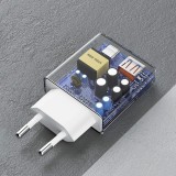 Dudao A30EUT 30W USB-A / USB-C GaN Wandladegerät mit USB-C auf Lightning Kabel für iPhone - Weiss
