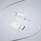 Dudao A30EUT 30W USB-A / USB-C GaN Wandladegerät mit USB-C auf Lightning Kabel für iPhone - Weiss