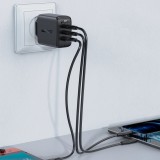 65W Schnellladegerät USB-C / USB-A PD QC 3.0 mit USB-C Kabel (1,2 m) - Schwarz