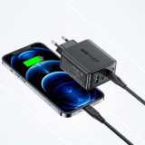 65W Schnellladegerät USB-C / USB-A PD QC 3.0 mit USB-C Kabel (1,2 m) - Schwarz