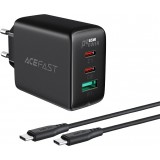 65W Schnellladegerät USB-C / USB-A PD QC 3.0 mit USB-C Kabel (1,2 m) - Schwarz