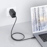 65W Schnellladegerät USB-C / USB-A PD QC 3.0 mit USB-C Kabel (1,2 m) - Schwarz