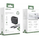 65W Schnellladegerät USB-C / USB-A PD QC 3.0 mit USB-C Kabel (1,2 m) - Schwarz