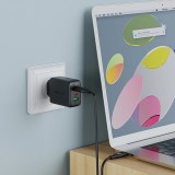 65W Schnellladegerät USB-C / USB-A PD QC 3.0 mit USB-C Kabel (1,2 m) - Schwarz