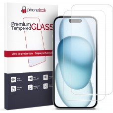 Pack de 2 vitres de protection d'&eacute;cran en verre tremp&eacute; - iPhone 15 Plus