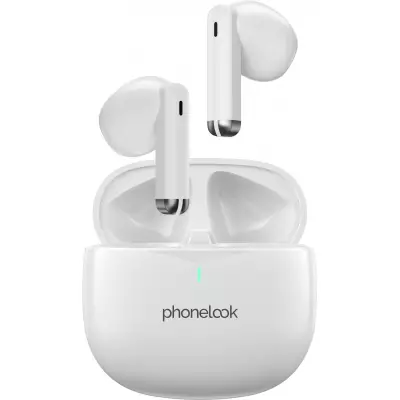 PhoneLook Pods 2 - Ecouteurs Bluetooth 5.3 sans fil TWS In-Ear ENC + boîte de chargement - Blanc