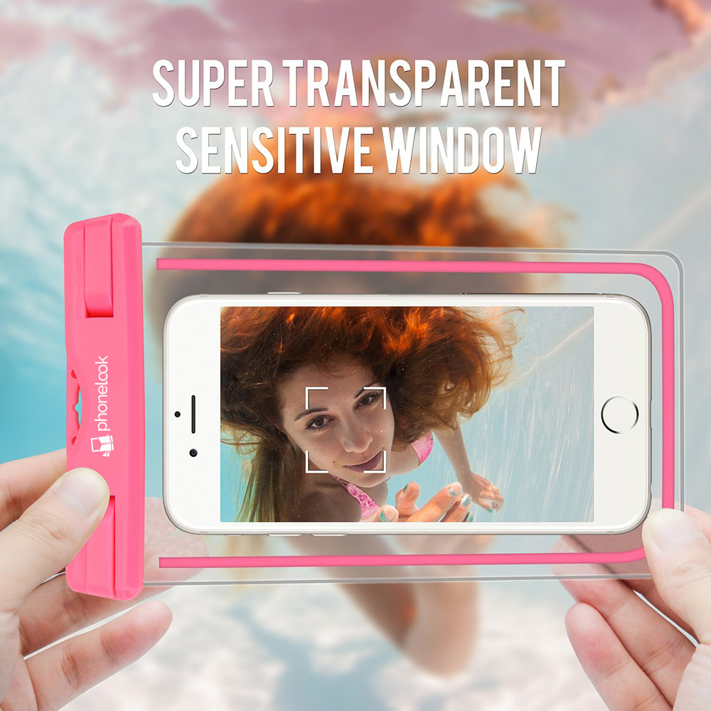 Pochette étanche waterproof pour smartphone avec capacité tactile PhoneLook - Rose