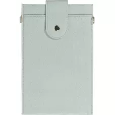 Elegante universelle Smartphone Umhängetasche aus veganem Leder inkl. Umhängegurt aus Leder (vegan) - Hellblau