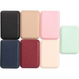 Portes-cartes MagSafe magnétique en cuir végan avec aiment fort - Beige