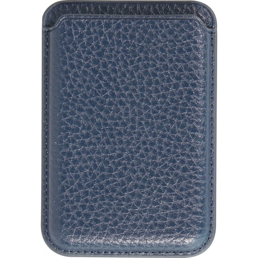 Portes-cartes MagSafe magnétique en cuir végan avec aiment fort - Bleu