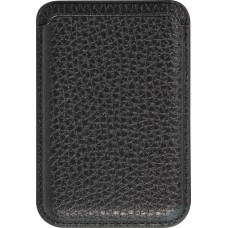 Portes-cartes MagSafe magnétique en cuir végan avec aiment fort  - Noir
